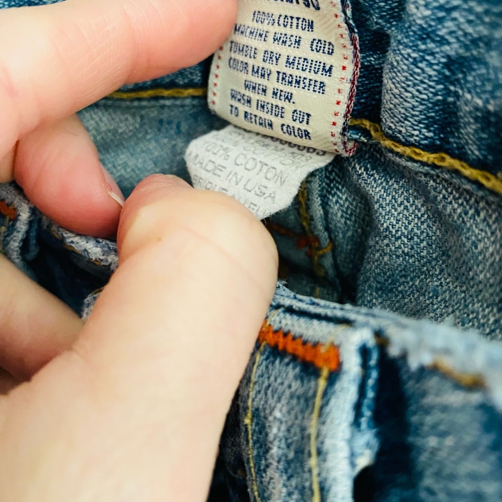 True Religion Vintage Woodstock Joey  Camo Patchwork Flare Jeans Size 26 - Picture 7 of 9